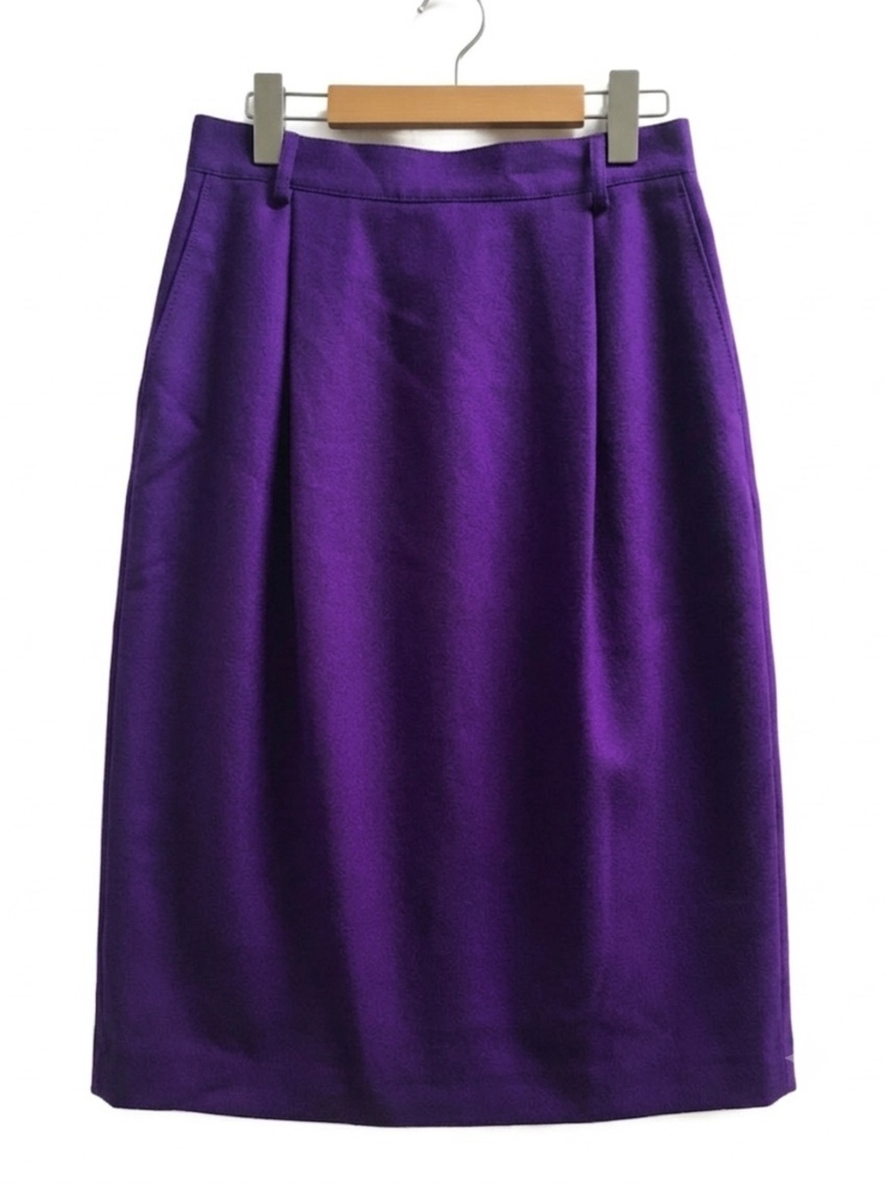 Vintage Wool Skirt Midi High Waisted Purple Whimsigoth Vampy 80s 90s Academia S